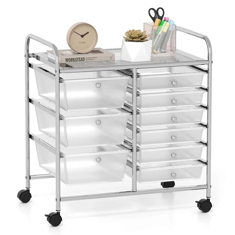 9 Drawer Rolling Storage Cart Mobile Drawer Carts Utility Cart
