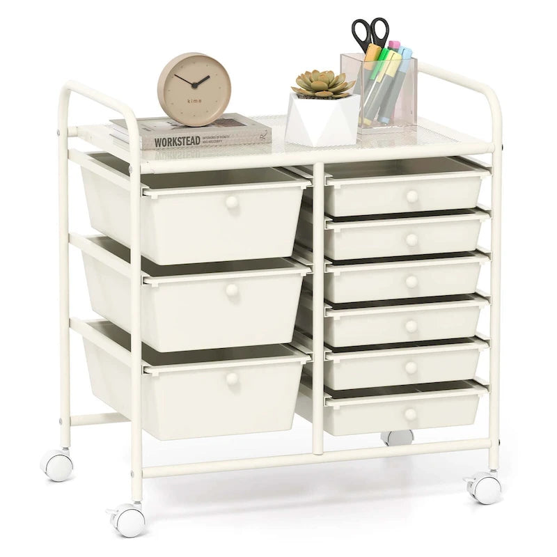 9 Drawer Rolling Storage Cart Mobile Drawer Carts Utility Cart
