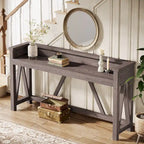 63-Inch Long Sofa Table, Wood Rustic Console Table