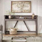 63-Inch Long Sofa Table, Wood Rustic Console Table