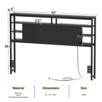 Headboards with Storage Shelves, Head Board with Power Outlet and LED Light for Bed Frame
