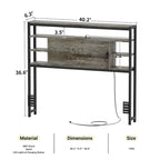 Headboards with Storage Shelves, Head Board with Power Outlet and LED Light for Bed Frame