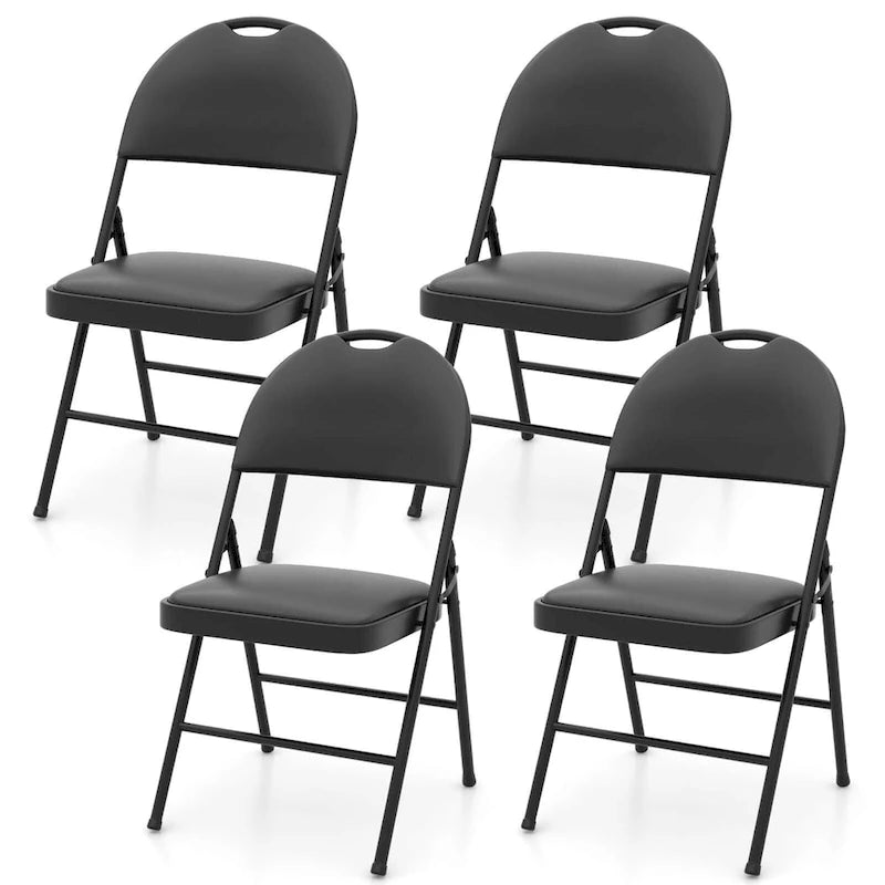 Costway 2/4/8/10/12 PCS Folding Padded Party Chairs with Metal Frame