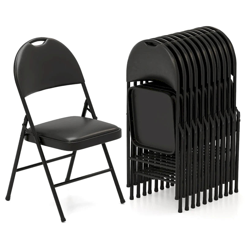 Costway 2/4/8/10/12 PCS Folding Padded Party Chairs with Metal Frame