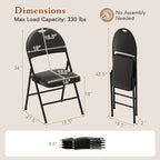 Costway 2/4/8/10/12 PCS Folding Padded Party Chairs with Metal Frame