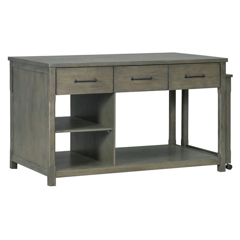Extendable Kitchen Island With Storage(no include stool)