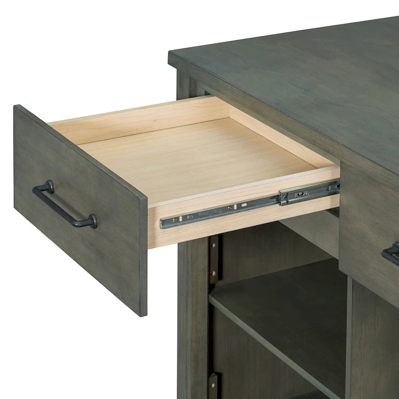 Extendable Kitchen Island With Storage(no include stool)