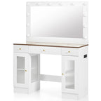 43.3  Vanity Desk with Large Mirror and Hollywood Bulbs