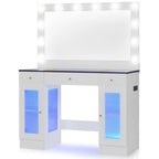43.3  Vanity Desk with Large Mirror and Hollywood Bulbs