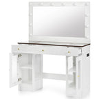43.3  Vanity Desk with Large Mirror and Hollywood Bulbs