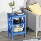 Modern Nightstand with 3-Tier Storage Shelves, Nightstands Set of 2
