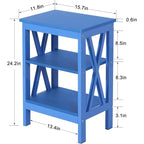 Modern Nightstand with 3-Tier Storage Shelves, Nightstands Set of 2