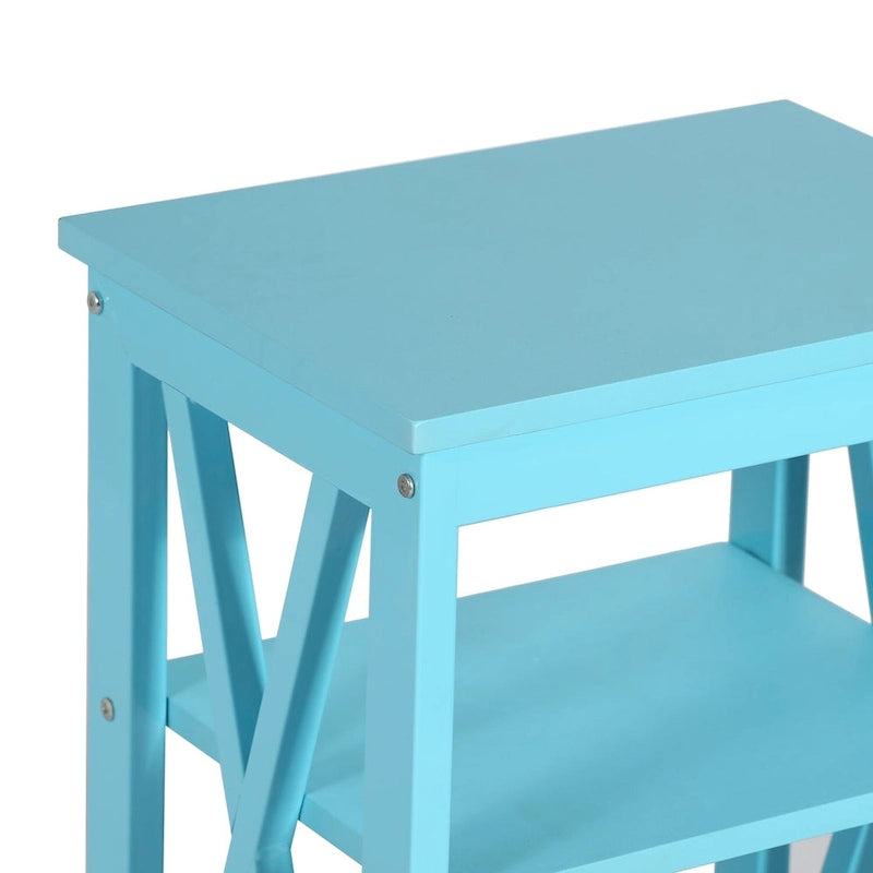 Modern Nightstand with 3-Tier Storage Shelves, Nightstands Set of 2