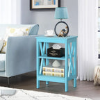 Modern Nightstand with 3-Tier Storage Shelves, Nightstands Set of 2