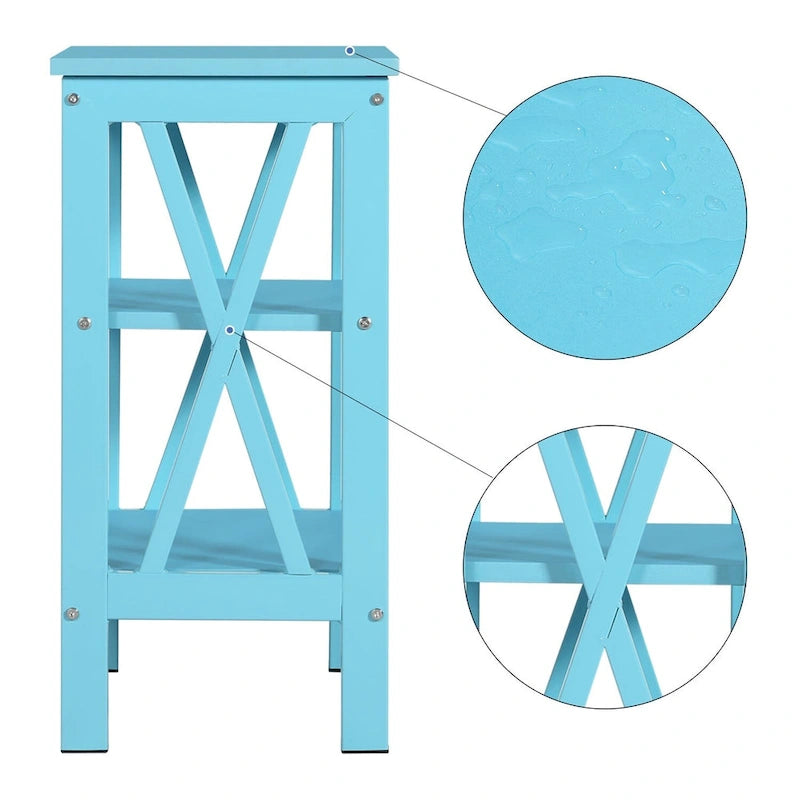 Modern Nightstand with 3-Tier Storage Shelves, Nightstands Set of 2