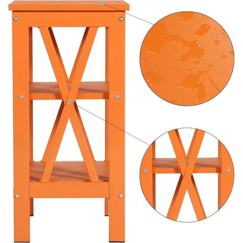 Modern Nightstand with 3-Tier Storage Shelves, Nightstands Set of 2