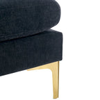 110.6  Velvet L-Shaped Sectional Sofa with Movable Ottoman and Storage Pockets