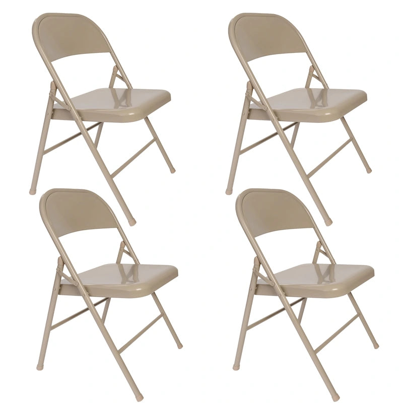 VECELO Dining Chairs Set of 4/8, Beige/Black Folding Chairs with Steel Frame