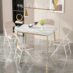 VECELO Dining Chairs Set of 4/8, Beige/Black Folding Chairs with Steel Frame