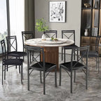 VECELO Dining Chairs Set of 4/8, Beige/Black Folding Chairs with Steel Frame