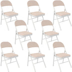 VECELO Dining Chairs Set of 4/8, Beige/Black Folding Chairs with Steel Frame
