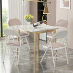 VECELO Dining Chairs Set of 4/8, Beige/Black Folding Chairs with Steel Frame