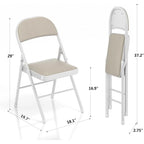 VECELO Dining Chairs Set of 4/8, Beige/Black Folding Chairs with Steel Frame