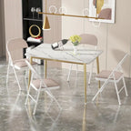 VECELO Dining Chairs Set of 4/8, Beige/Black Folding Chairs with Steel Frame