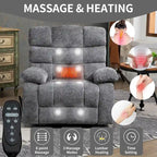 Dual Motor Power Lift Recliner Chair with Massage and Heat for Elderly People, Large Lazy Single Boy Recliners with Power-Remote