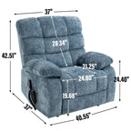 Dual Motor Power Lift Recliner Chair with Massage and Heat for Elderly People, Large Lazy Single Boy Recliners with Power-Remote
