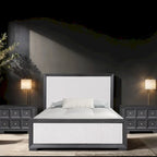 Furniture of America Durem II Modern Classic Solid Wood Fabric Panel Bed