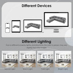 L Shaped Modular Sectional Chenille Sofa with Movable Ottoman