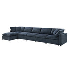 U Shaped Modular Cloud Sofa with Ottoman, Convertible Sleeper Sofa
