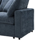 U Shaped Modular Cloud Sofa with Ottoman, Convertible Sleeper Sofa