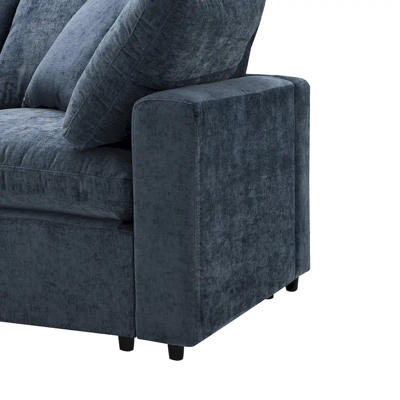 U Shaped Modular Cloud Sofa with Ottoman, Convertible Sleeper Sofa