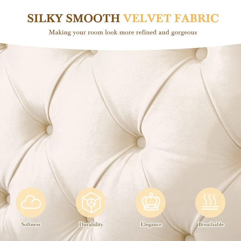 Low-Profile Platform Bed, Modern Velvet Upholstered Bed, Diamond Tufted Headboard Wingback Bed with 2 Nightstands Storage Bed