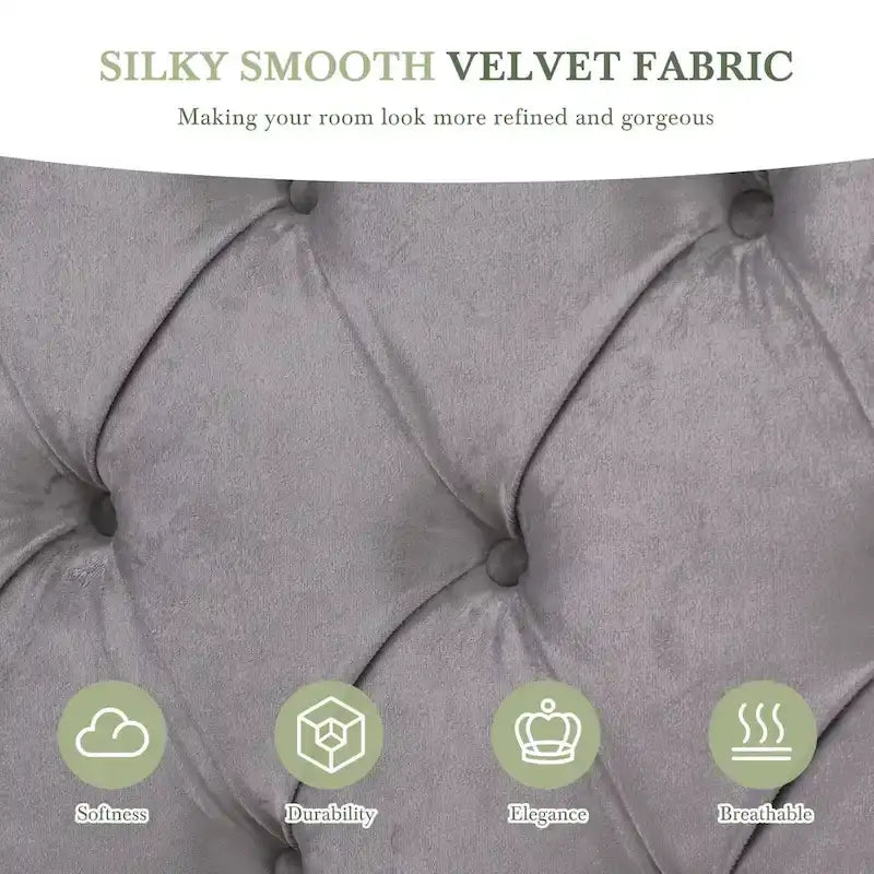 Low-Profile Platform Bed, Modern Velvet Upholstered Bed, Diamond Tufted Headboard Wingback Bed with 2 Nightstands Storage Bed