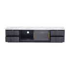 Glass Doors TV Stand for 70  TV, Media Console with 4 Drawers Floor Wood TV Media Center Table with Large Storage Cabinet