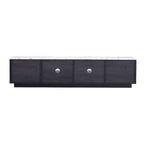 Glass Doors TV Stand for 70  TV, Media Console with 4 Drawers Floor Wood TV Media Center Table with Large Storage Cabinet