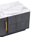 Glass Doors TV Stand for 70  TV, Media Console with 4 Drawers Floor Wood TV Media Center Table with Large Storage Cabinet