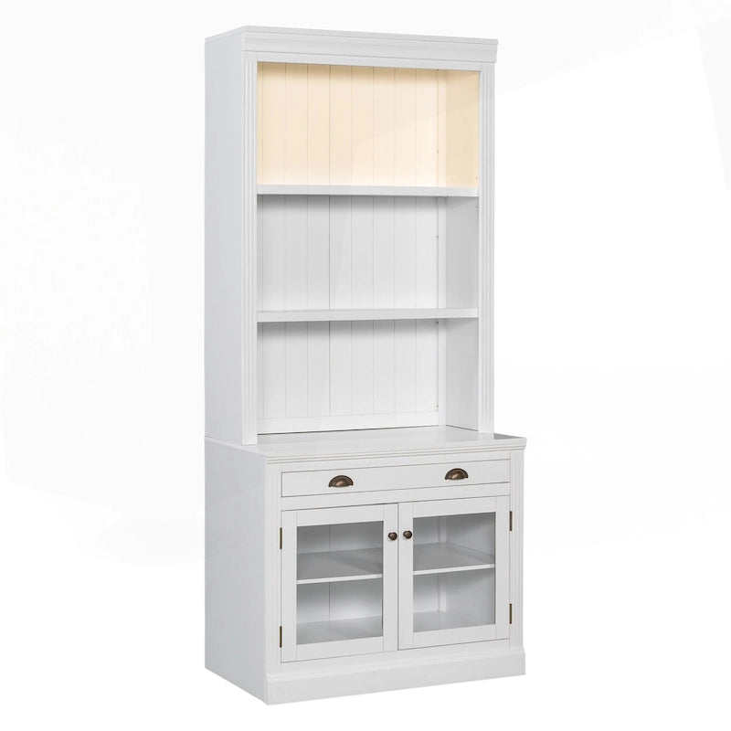 Versatile Tall Bookshelf with LED Lighting and Multiple Storage Options for Home