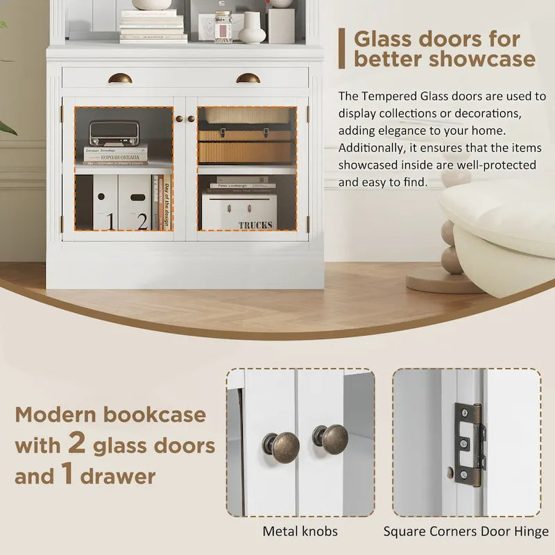 Versatile Tall Bookshelf with LED Lighting and Multiple Storage Options for Home