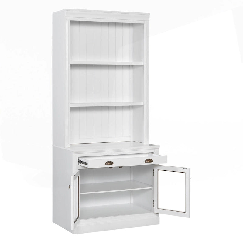 Versatile Tall Bookshelf with LED Lighting and Multiple Storage Options for Home