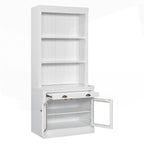 Versatile Tall Bookshelf with LED Lighting and Multiple Storage Options for Home