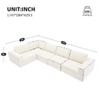 147  Modular Sectional Sofa,L Shaped Wide Seat Couch,Free Combination