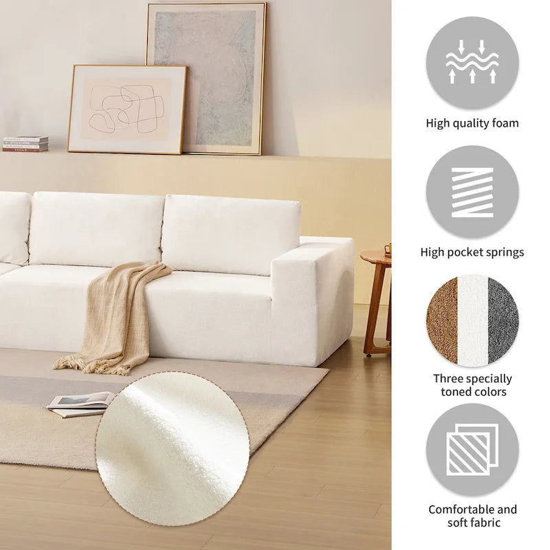 147  Modular Sectional Sofa,L Shaped Wide Seat Couch,Free Combination