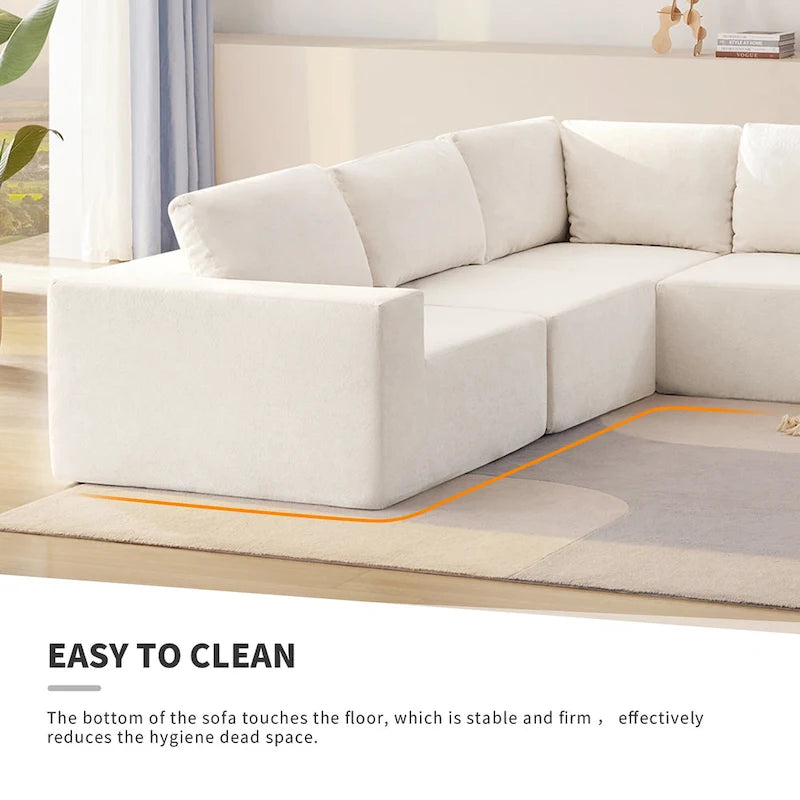 147  Modular Sectional Sofa,L Shaped Wide Seat Couch,Free Combination