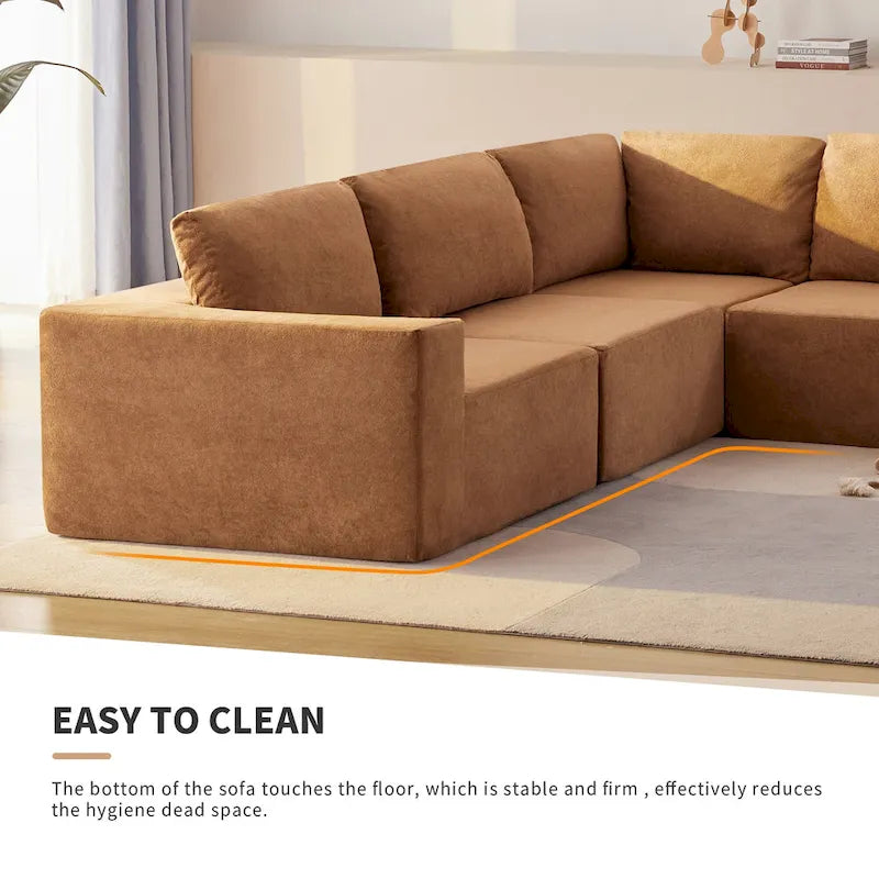 147  Modular Sectional Sofa,L Shaped Wide Seat Couch,Free Combination