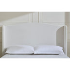 Hannah Upholstered Wingback Bed Size King / Tall 54  Headboard Upholstered King Bed / Premium Cream White Chenille