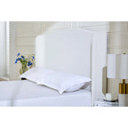 Hannah Upholstered Wingback Bed Size King / Tall 54  Headboard Upholstered King Bed / Premium Cream White Chenille